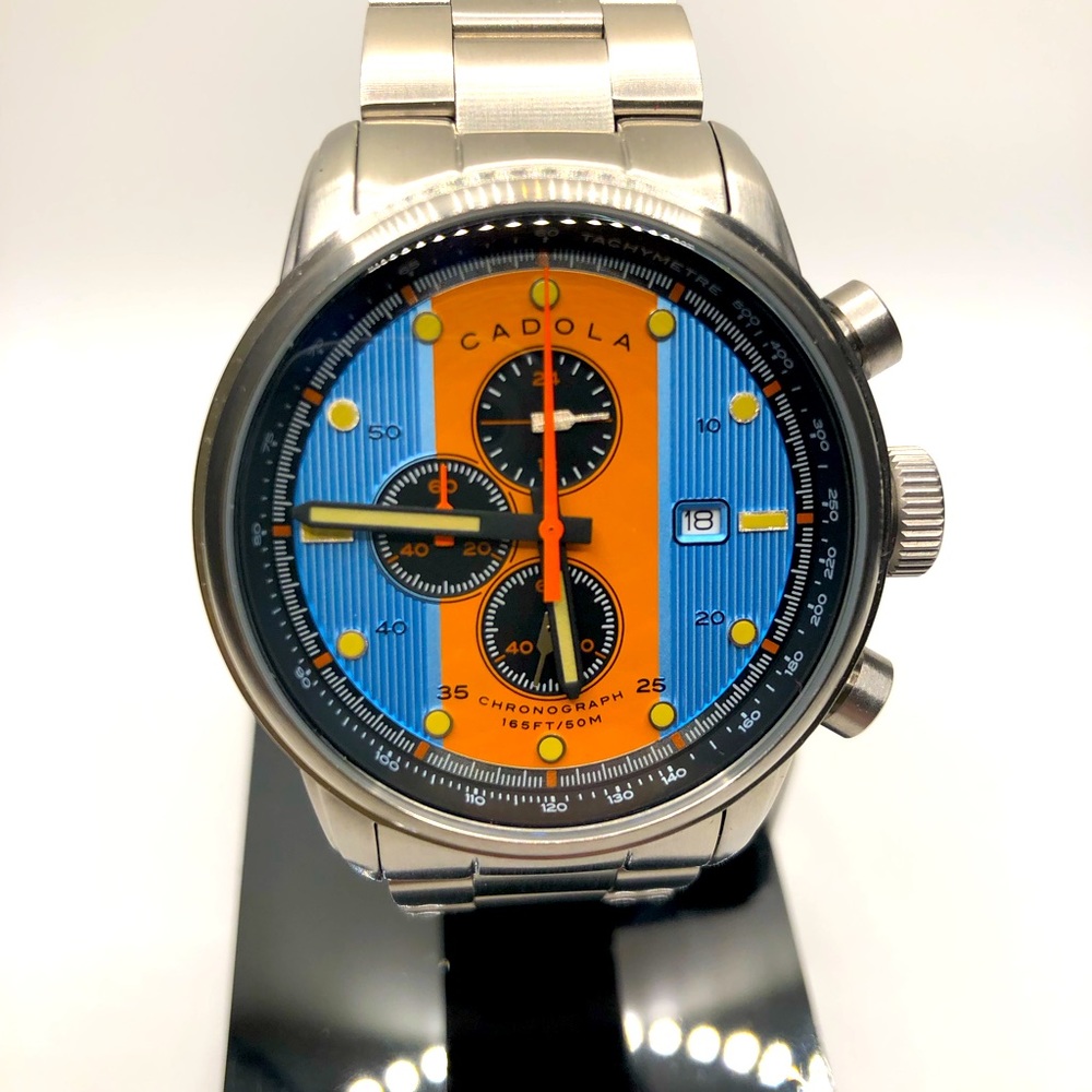 CADOLA:  T-BUCKET CHRONOGRAPH
CERULEAN (CD-1051-66) no box.